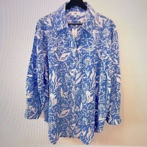 NWOT Anthropologie RAHI blue Floral blouse small